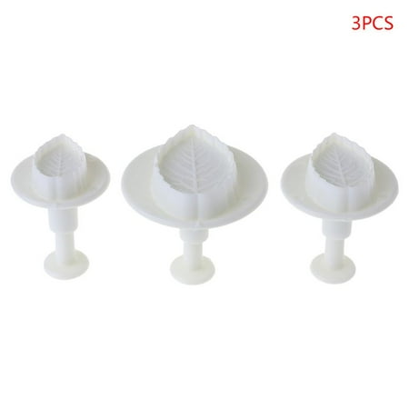 

3pcs Rose Leaf Leaves Plunger Cutter Set Cake Fondant Decorating Sugarcraft Mold