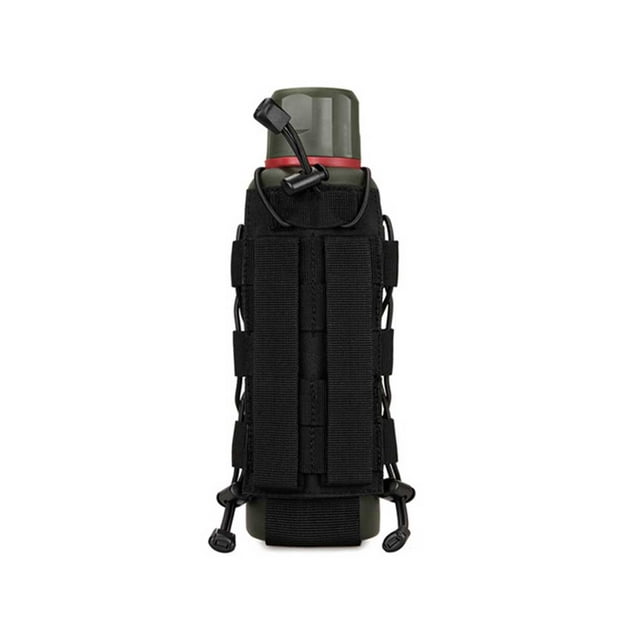 Toystoory Colgador de correas para botellas, para acampar, viajar, escalar en roca, pescar, mochila portátil, soporte para botellas, bolsas, carpas Negro