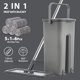 thumbnail image 2 of Juego de cubo y fregona de suelo plano manos libres para sistema profesional de limpieza de suelo doméstico con almohadillas de microfibra lavables para madera dura, 2 of 5