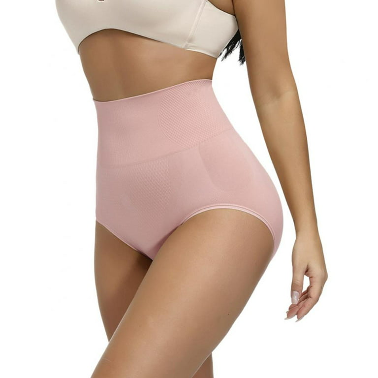 Silk High Waist Crossover Body Shaping Panties, Tummy Control Panty for  Women Tummy Control (Pink,XL)
