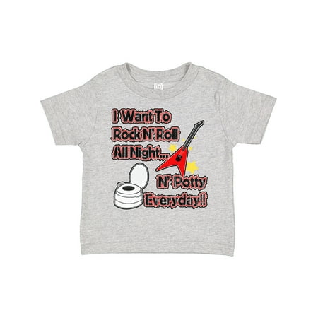 

Inktastic I Want to Rock N Roll N Potty Everyday!! Gift Toddler Boy or Toddler Girl T-Shirt