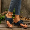 thumbnail image 7 of Bkhluea Women Flower Accent Wedge Flip Flop Sandals Slip On Comfortable Footwear For Casual Outdoor Beach Daily Activities, 7 of 7