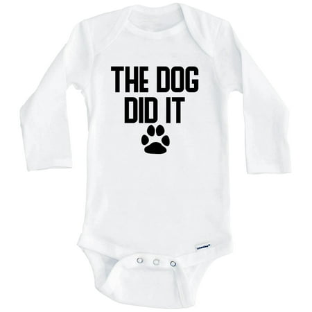 

The Dog Did It Funny One Piece Baby Bodysuit (Long Sleeve) 0-3 Months White