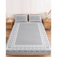 thumbnail image 2 of Cal.King Size Fitted Sheet Set - Grey Boho 3 Piece Bedding Sets 16" Deep Pocket Fitted Sheet with 2 Pillowcases, Modern Geometric Bohemia Abstract Textured Brushed Microfiber Hotel Luxury Bed Sheets, 2 of 9