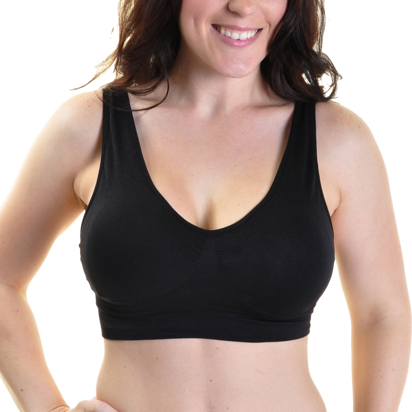 Angelina Women's Wire-Free Seamless Classic U-Back Bralettes (6-Pack)