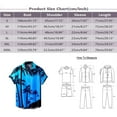 thumbnail image 3 of Polo Shirts for Men Short Sleeved Casual Style Print Seaside Coconut Sunset Print Short Sleeved Cardigan Button Lapel Button Down Shirt Sizes M, 3 of 4