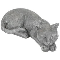 HONMEET 1Pack Cat Statues for Garden Dark Grey Resin Cat Shape Ideal for Pet Memorials in Yards