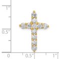 thumbnail image 3 of Real 14kt Yellow Gold Diamond Cross Chain Slide Mounting; for Adults and Teens; for Women and Men, 3 of 4