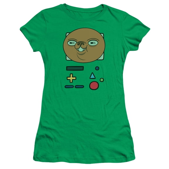 Adventure Time Bmo Mask S/S Junior Women's T-Shirt Sheer Kelly Green