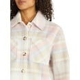 thumbnail image 3 of Time and Tru Women's Brushed Plaid Shacket, Sizes XS-XXXL, 3 of 4