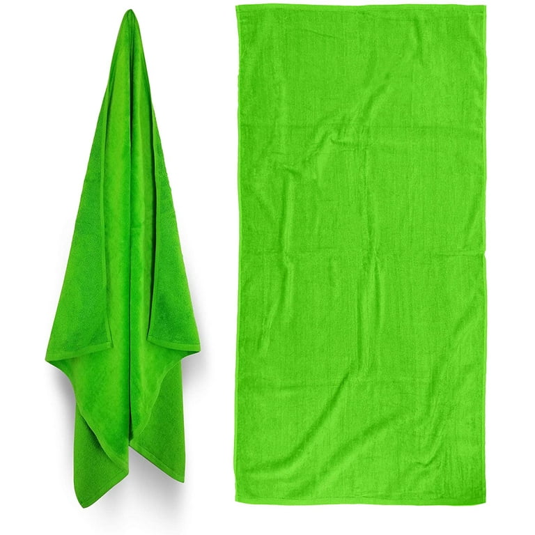 Royal Comfort Over Sized 34x70 Solid Color 2 per Pack Lime Green
