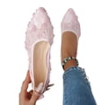 thumbnail image 5 of ShiShine Women's Ballet Flats Pointed Toe Slip on Lace Ballerina Flat Comfortable Wedding Casual Dressy Floral Flats Shoes, 5 of 8