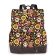 thumbnail image 1 of Balery Sunflowers Mushrooms Mochila de Cuero para Mujeres, Gran Capacidad, Bolsa de Viaje Multifuncional, Mochila de Cuero y Bolsa de Hombro para Mujeres, 1 of 4