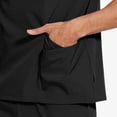 thumbnail image 4 of Men's Jogger Pants Sets 2 Piece Professional Stretch Scrubs Short Sleeve Multi Pockets Crewneck Top and Pant Suit (2XL, Black), 4 of 7