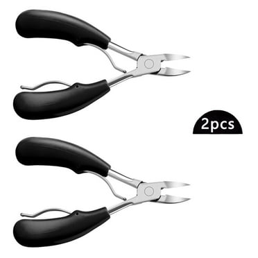 Tkrady 2Pcs Expert Toe Nail Clippers for Thick Nails and Ingrown Toenails, Heavy Duty Toenail Clippers, Black