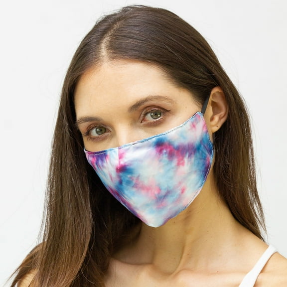 SINGLE PACK COTTON CANDY FACE MASK COVERING WITH ADJUSTABLE STRAPS AND POCKET FOR FILTER