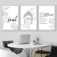 thumbnail image 2 of IDEA4WALL Framed Canvas Print Wall Art Set Jungle Leaf Motivational Buddha Typography Nature Cultural Modern Art Contemporary Decorative for Living Room, Bedroom, Office - 16"x24"x3 White, 2 of 5