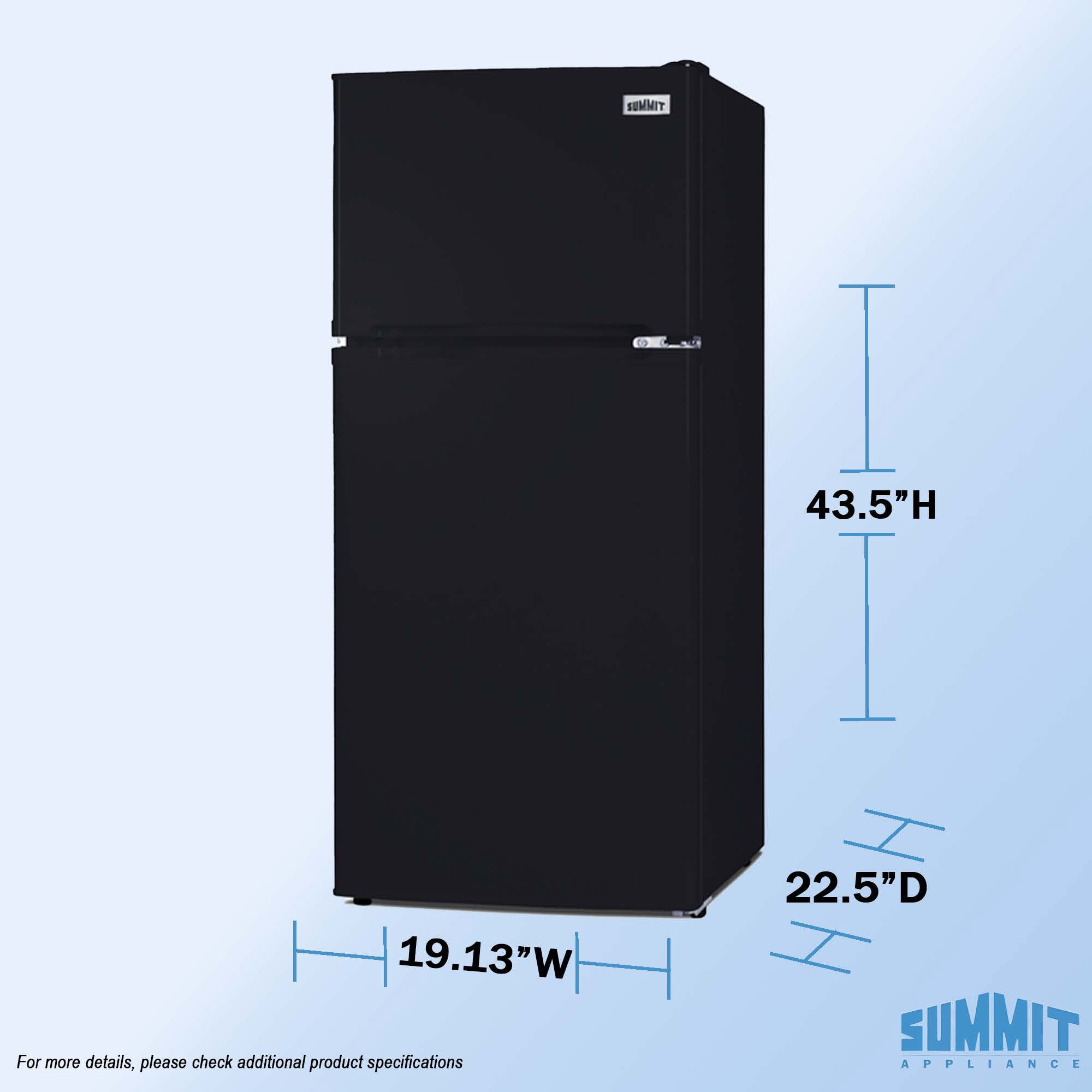 Summit 19 Inch Refrigerator, 4.3 cu.ft. Capacity, Freezer, Undercounter, ADA Compliant, 43” Height, Black - FF713B