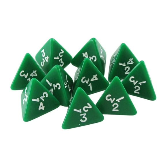 TISHITA 10 Pcs dés en Acrylique D4 Accessoires de Fête Jouet Éducatif Fournitures de Fête dés 4 Côtés dés de Jeu pour Adultes Jeu