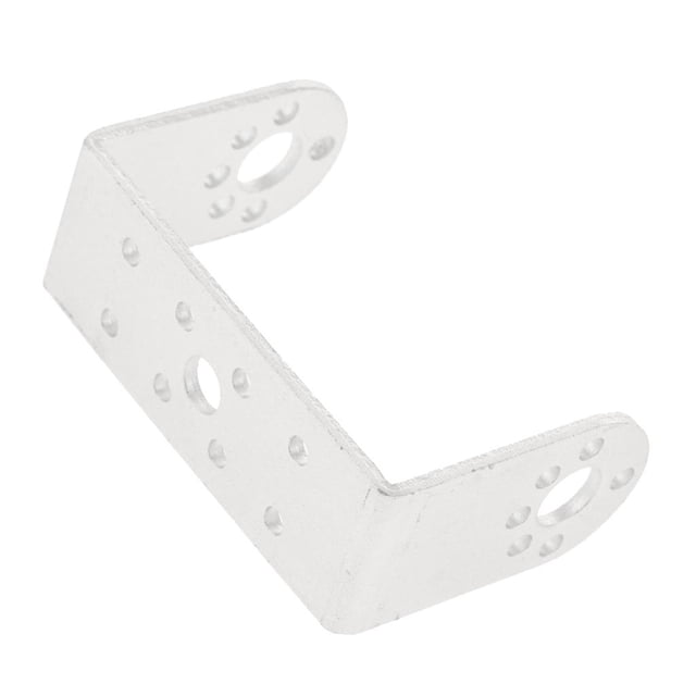Soporte de viga metálica oblicua para brazo robótico/robot humanoide/servo. Fácil de usar. Longitud de eje doble U plata
