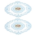 thumbnail image 1 of 2 Paquetes Salvamanteles de Encaje Retro 12X16 Pulgadas Ovalado Manteles Individuales Bordados de Encaje Francés Posavasos para Hogar Y Bodas, Azul Cielo, 1 of 7