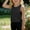 A44 Black, variant on Girls Athletic Tank Top Sleeveless Crewneck Active Tops Crop Length Cutout Sides Tie Back Design Soft Stretchy Breathable Dance Gym Yoga Wear Summer Workout Apparel
