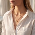 thumbnail image 3 of 18K Gold Plated Butterfly & Heart Layered Bead Necklace, Handmade Dainty Multi-Layer Choker Long Pendant Jewelry for Women, 3 of 7