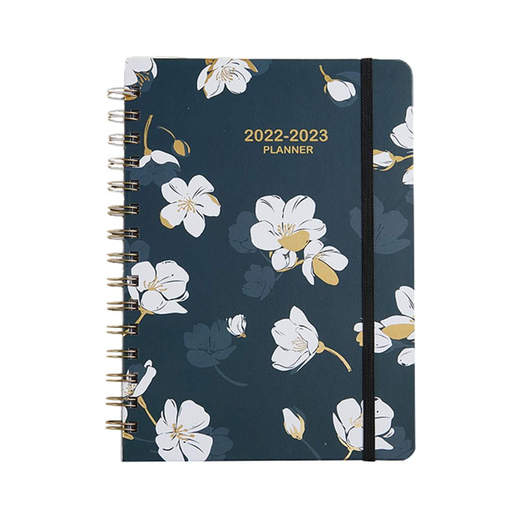 Black 2022-2023 Weekly Monthly Planner,Agenda Planner 2022-2023 with Tabs July 2022-June 2023 Academic Daily Planner with Floral Hardcover Thick Paper,Twin-Wire Binding Back Pocket 6.1 x 8.5 