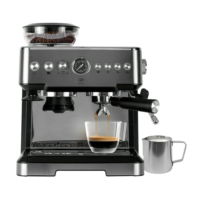 Cafetera Espresso tipo Barista con molino, 19 Bares de presión, Capacidad de 2.8 Lts AVERA CAF06