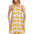 thumbnail image 1 of Fotbe Ducks And Pink Heart Vestido de Verano sin Mangas para Mujer – Vestido Midi Línea A, Estilo Camiseta Floral, Vestido Playero Casual y Fluido, 1 of 7