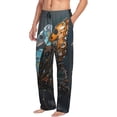 thumbnail image 6 of Sigee Steampunk Mechanical Butterfly print Men's Pajama Pants Lounge Sleep Bottoms with Elastic Waistband and Pockets-Large, 6 of 6