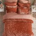 thumbnail image 6 of Regency Heights Crushed Velvet Comforter Set, 9 Piece Bed in a Bag with Comforter, Sheets, Pillowcases & Sham, Plush Soft All Season Bedding Set, Full, Burnt Orange, 6 of 9