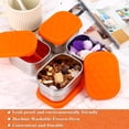 thumbnail image 4 of 4 Pcs 8oz Contenants à Collation en Acier Inoxydable pour Enfants Récipient de Stockage Alimentaire Rectangulaire avec Couvercles en Silicone Ouverture Facile Étanche Petite Boîte à Salade Portable pour Garderie École Bureau Voyage, 4 of 7