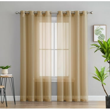 Celine Sheer 55 x 90 in. Rod Pocket Curtain Panel, Coral - Walmart.com