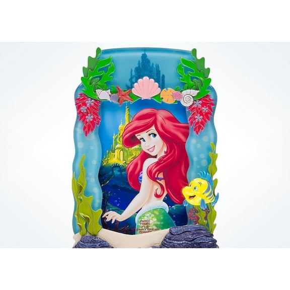 Disney Parks Ariel and Flounder Theme Resin Picture Photo Frame 4x6 New