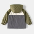thumbnail image 4 of NAISIBABY Kids Boys Jacket, Color Block Zipper Active Fit Fashion Hooded Windbreaker Coat Green 6T, 4 of 4