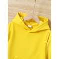 thumbnail image 5 of Kucnuzki 4T Little Boy Winter Outfits Pants Sets 5T Long Sleeve Casual Stylish Pure Color Hoodie Sweatshirt Elastic Pants 2PCS Set Yellow, 5 of 8