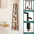 thumbnail image 3 of Yoobure 5 Tier Ladder Corner Bookcases, Wood Brown, 3 of 9