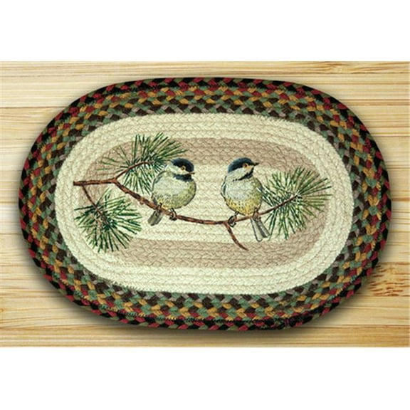 Earth Rugs 48-081C Oval Shaped Placemat- Chickadee
