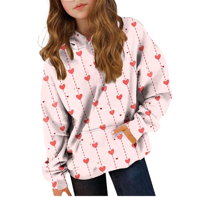 RXMEKW Chandail Molletonné à Manches Longues Imprimé à Col Rond avec Poche pour Filles et Garçons, Haut à Enfiler, à Blocs de Couleur