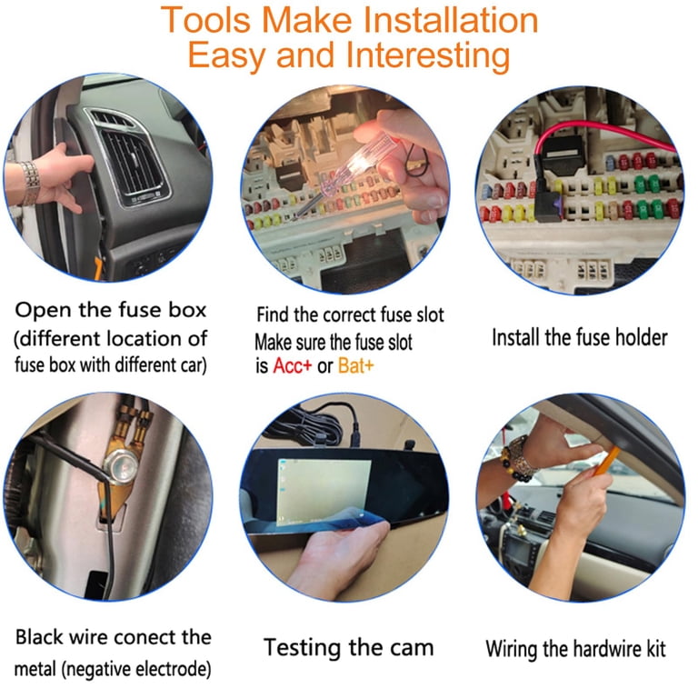 Dash Cam Hardwire Kit With Type-C USB - 11.5ft, Adjustable Voltage Protection For 24/7 Parking Mode