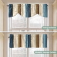 thumbnail image 5 of Tie Up Valance Curtain for Kitchen, Abstract Pin Stripes Linen Rod Pocket Short Curtains Adjustable Tie-Up Shade Valances, Vertical Stripe Blue Brown Window Treatment for Bathroom Living Room Bedroom, 5 of 9
