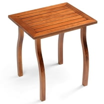 Ktaxon 20in Wood Side Table, Patio Coffee End Table with Curved Leg, for Indoor Outdoor Balcony Lawn Pool, Natural