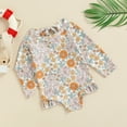 thumbnail image 2 of MAMAMI Baby Girl Swimsuit Long Sleeve Ruffled One Piece Floral Bathing Suit Toddler Beach Swimwear, 2 of 6