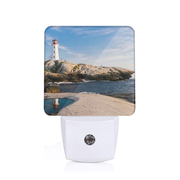 Balery Lighthouse Luz Nocturna LED con Sensor Automático, Enchufe con Sensor Crepuscular, Luz Suave de 0.5W para Dormitorio, Pasillo, Baño-US