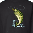thumbnail image 3 of Inktastic Leaping Bass Fish Adult Sweatshirt, 3 of 4