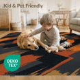 thumbnail image 4 of ODIKA 2'x3' Washable Doormat Asymmetric Block Interlocking Mid Century Abstract Brushstroke Refined for Entryway, Kitchen, Laundry Room, Non-Slip, Low Pile, 4 of 7