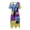 B, variant on Women's Halloween Patchwork Dress Costume Gothic Nightmare Cosplay Short Sleeve Outfit for Adult Theme Party