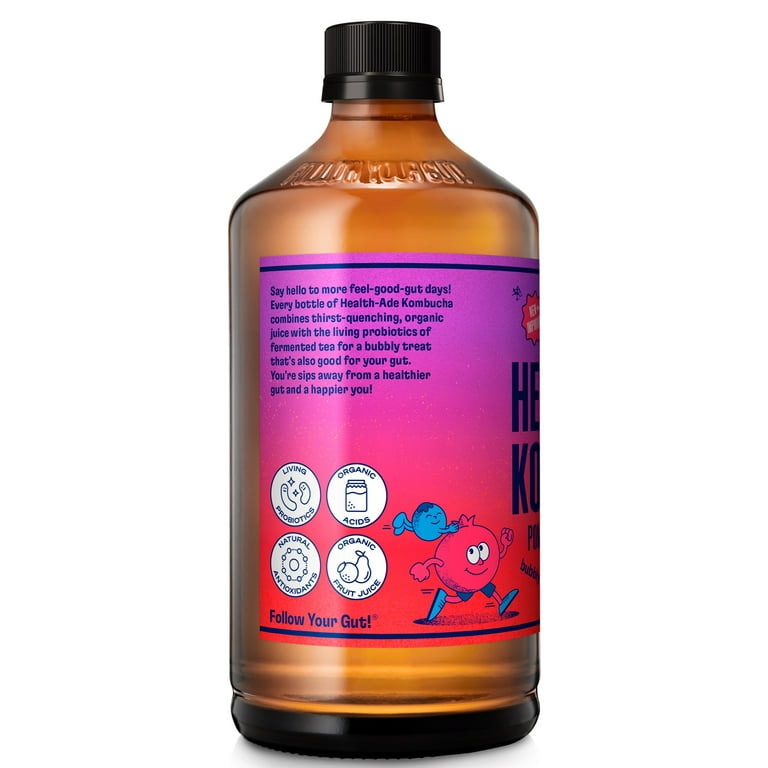 Health-Ade Organic Pomegranate Kombucha Drink, 16 oz - Walmart.com