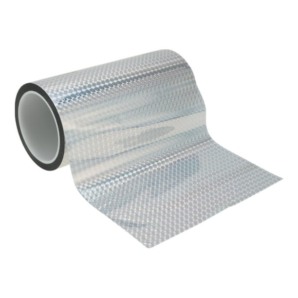 Cinta de Pinstripe Unique Bargains 200mmx50m Rombo Malla Calcomanías de Pinstripe para Coche, Motocicleta y Carreras de Barcos, Stickers DIY Tono Plateado Láser 1 Pcs
